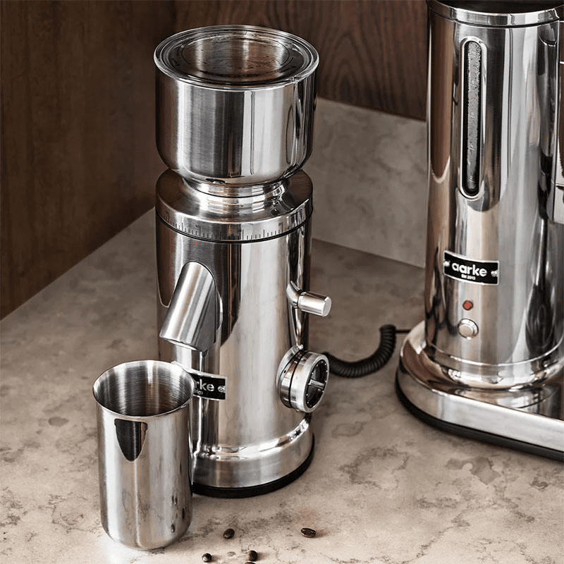 Flat Burr Coffee Grinder, 27cm, Stainless Steel