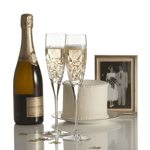 Image showing the Forever Pair of love champagne flutes product.