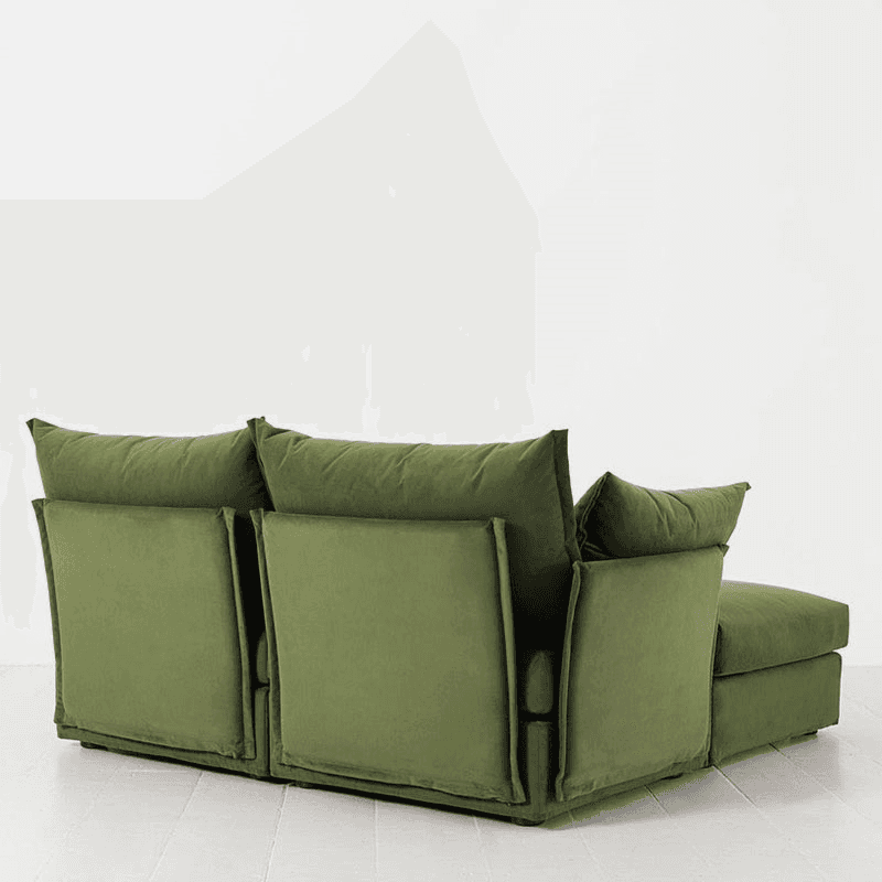 Model 06 Velvet 2 Seater Sofa With Chaise, Vine