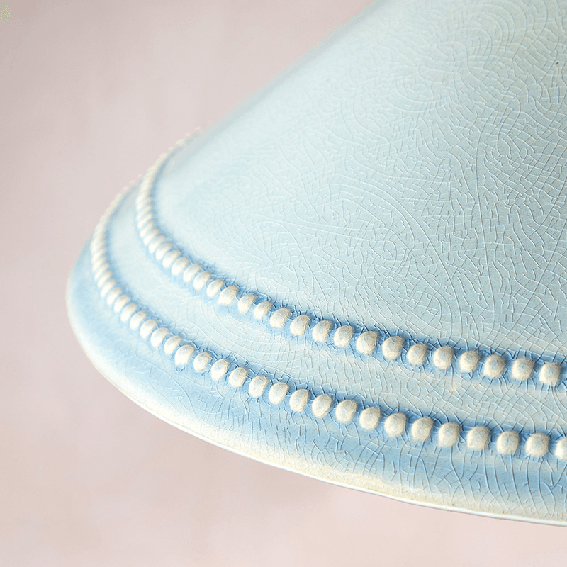 Ted Ceramic Shade with Antiqued Silver Gallery, D29.5cm, Pale Blue
