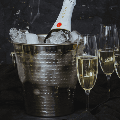 Image showing the Luxury Wine/Champagne Cooler Bucket, Hammered Metal product.