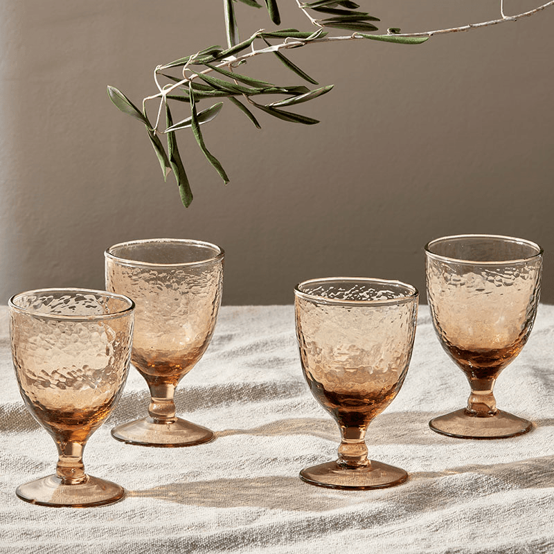 Yala Set of 4 Wine Glasses, 190ml, Dusty Terracotta
