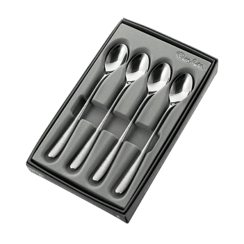 Image showing the Sandstone Set of 4 Long Handled Spoons, L20cm, Stainless Steel product.