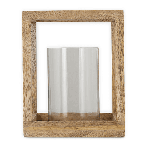 Image showing the Sanora Lantern, H30cm, Mango Wood product.