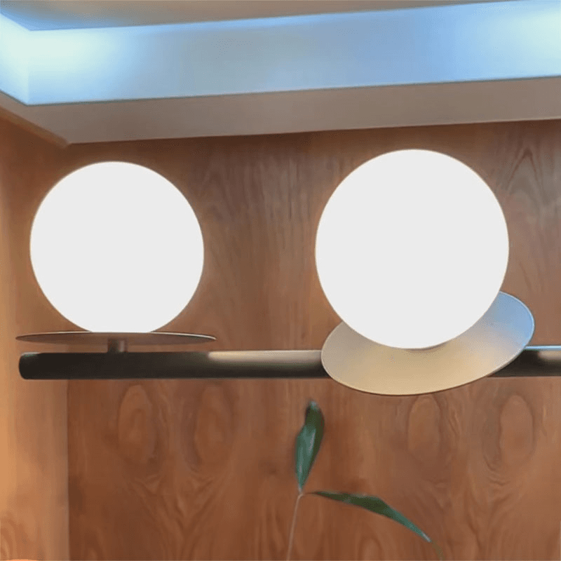 Disk Opal Pendant Light, H108cm, Brass