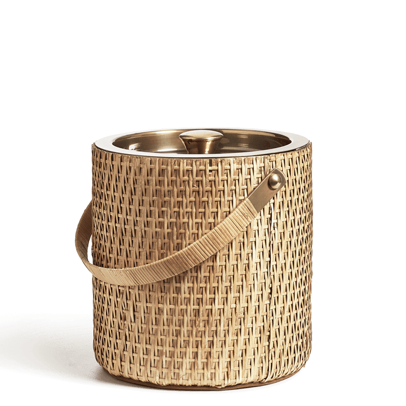 Sovannah Rattan Ice Bucket, D16cm, Sand