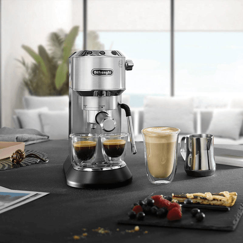 Dedica Arte Manual Coffee Machine, Silver