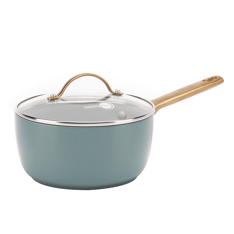 Padova Ceramic Non Stick 11 Piece Cookware Set, Sky Blue