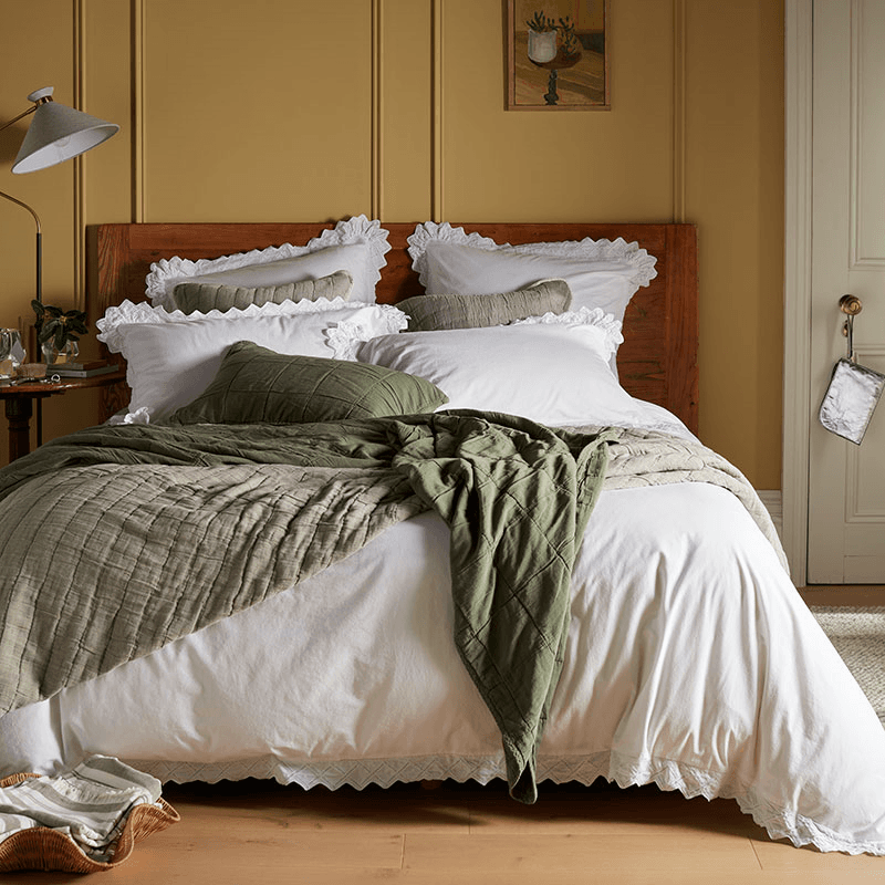Valerie Duvet Cover, Super King, White