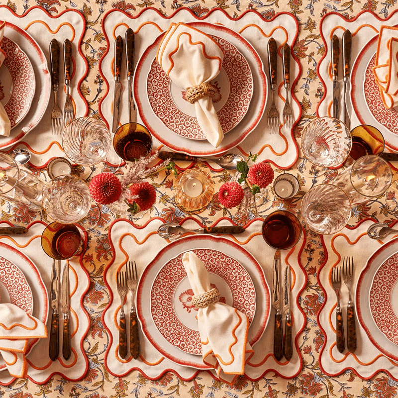 Clementine Set of 4 Placemats, 36 x 45cm, Orange