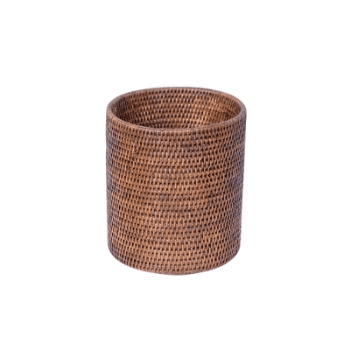 Image showing the Waste Paper Basket, Rangoon, Rattan, Brown product.
