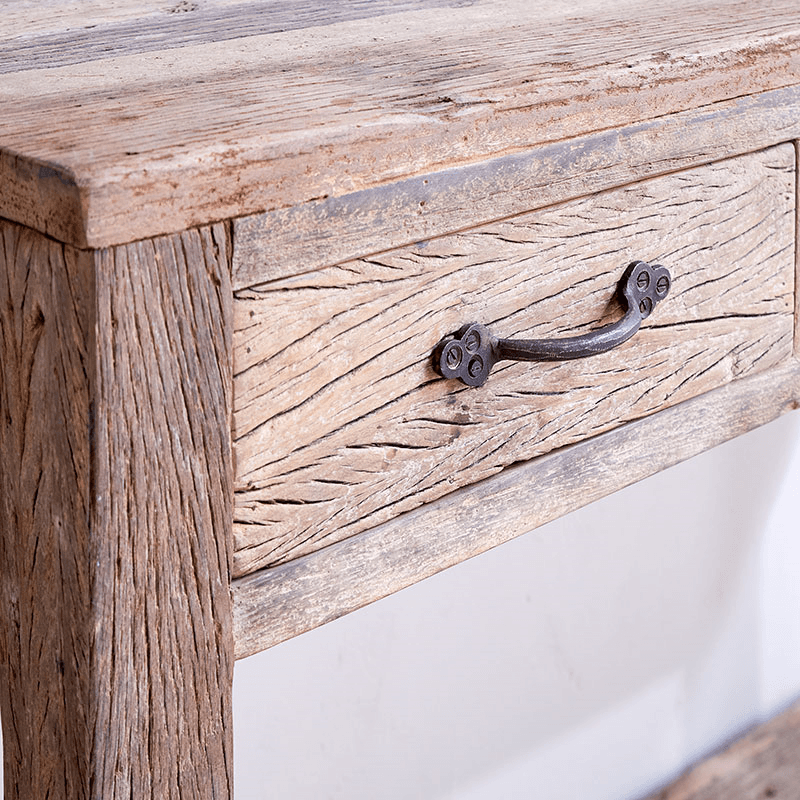 Ibo 3 Drawer Console Table, Reclaimed Wood