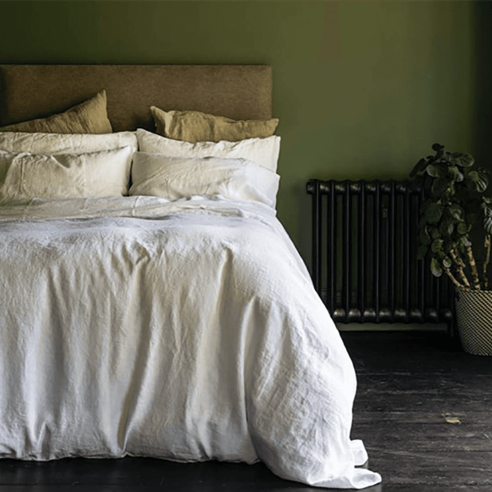 White Linen Duvet Cover, Super King