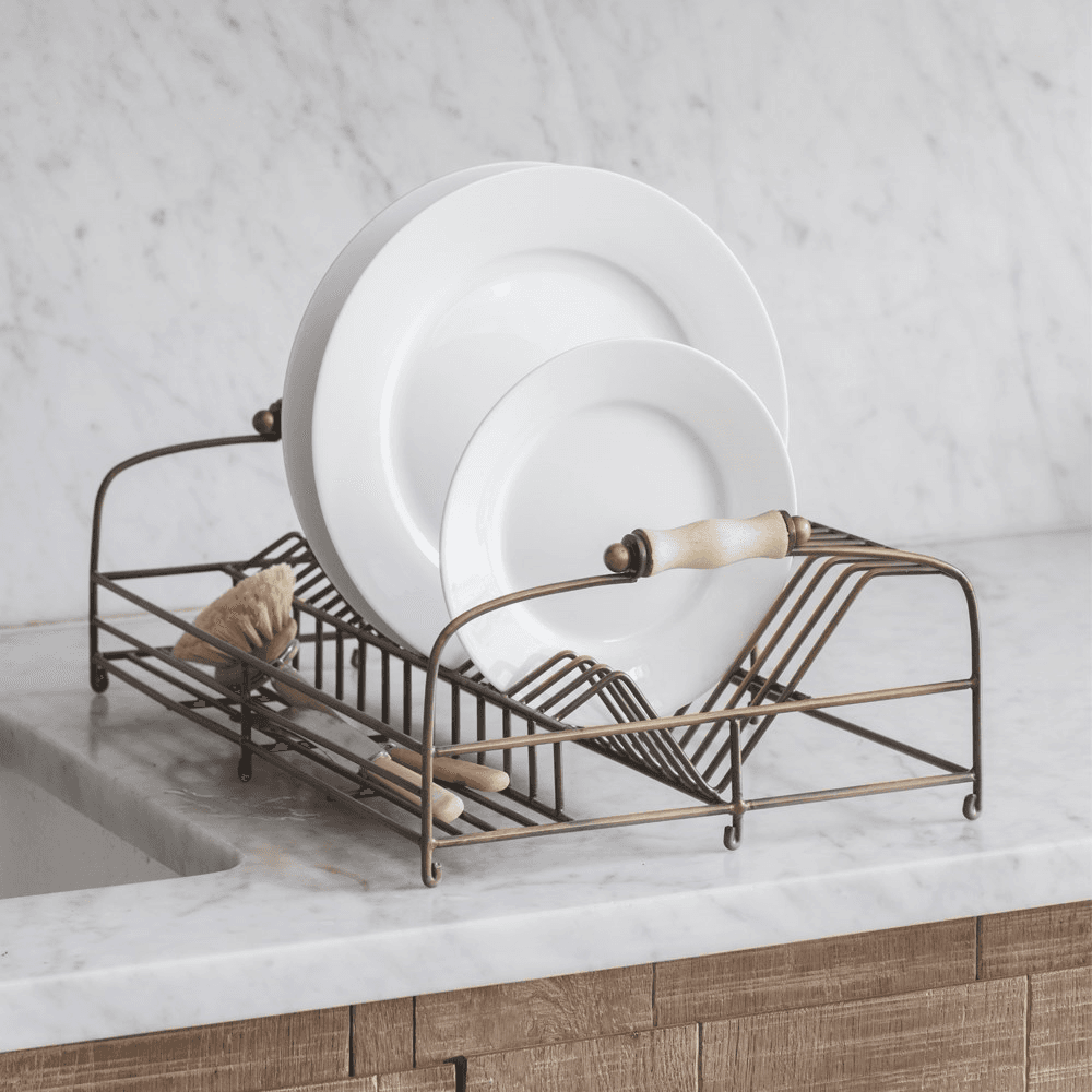 Brompton Dish rack, H17.50 x W46.50 x D30cm, antique brass finish