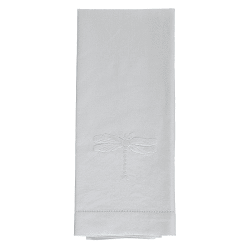 Image showing the Dragonfly Hand Towel, 38 x 58cm, White/Blue product.