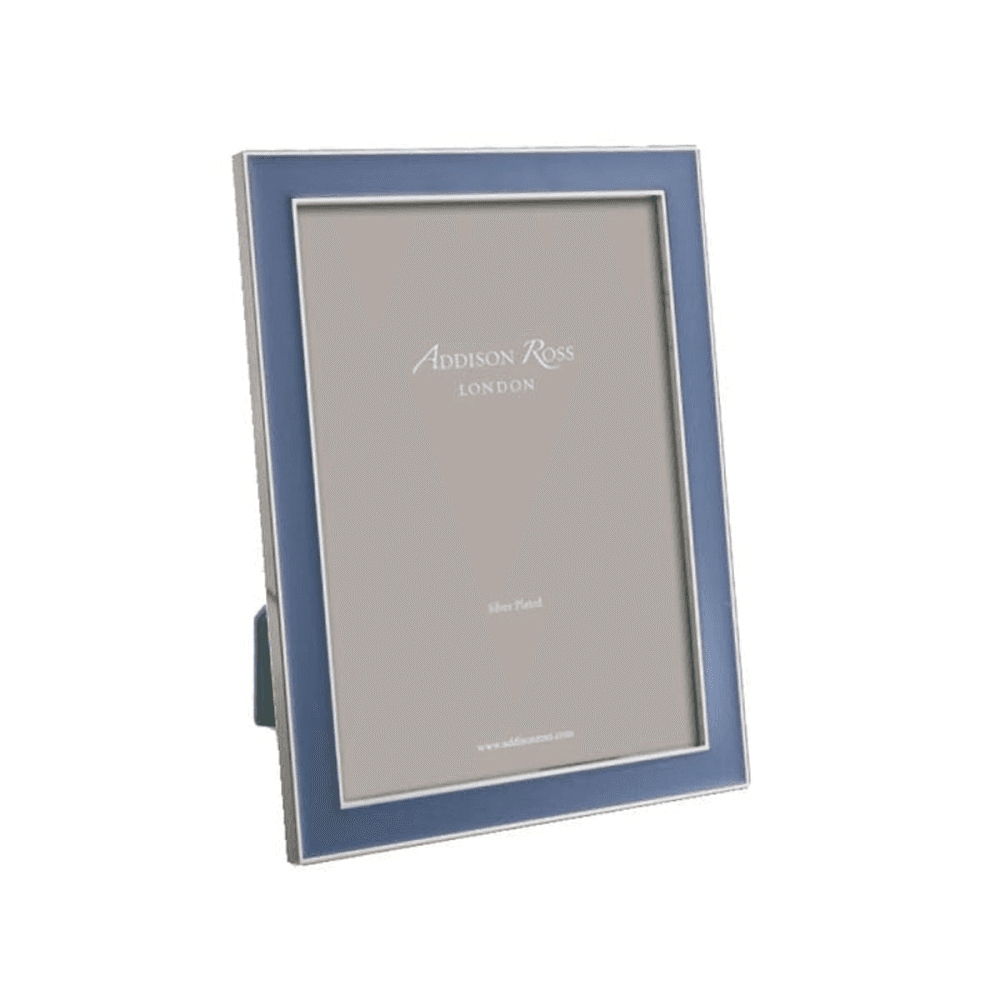 Enamel Range Photograph frame, 5 x 7" with 15mm border, Denim With Silver Plate