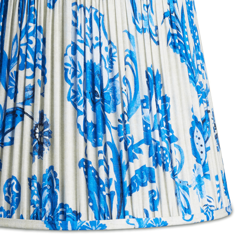 Straight empire Shade, 40cm, blue and white Paisley by Matthew Williamson
