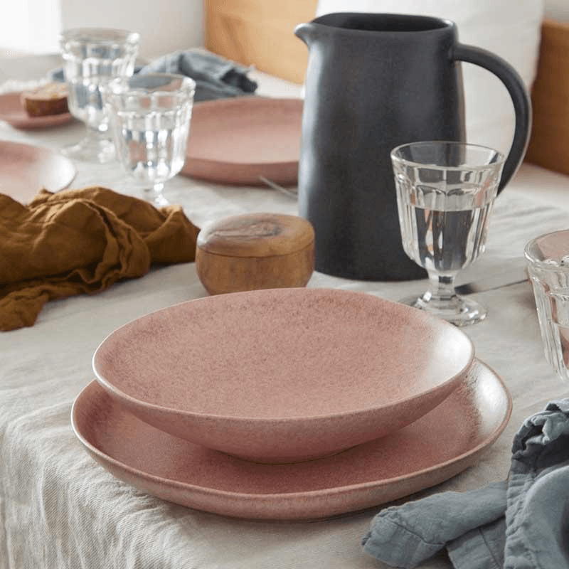 Livia Set of 6 Pasta Bowls, D23cm, Mauve Rose