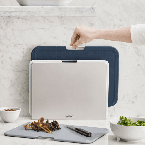 Image showing the Nest Set of 3 large chopping boards, Grey product.