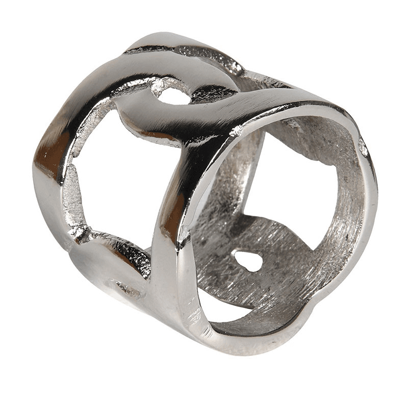 Link Set of 4 Napkin Rings, D4cm, Silver