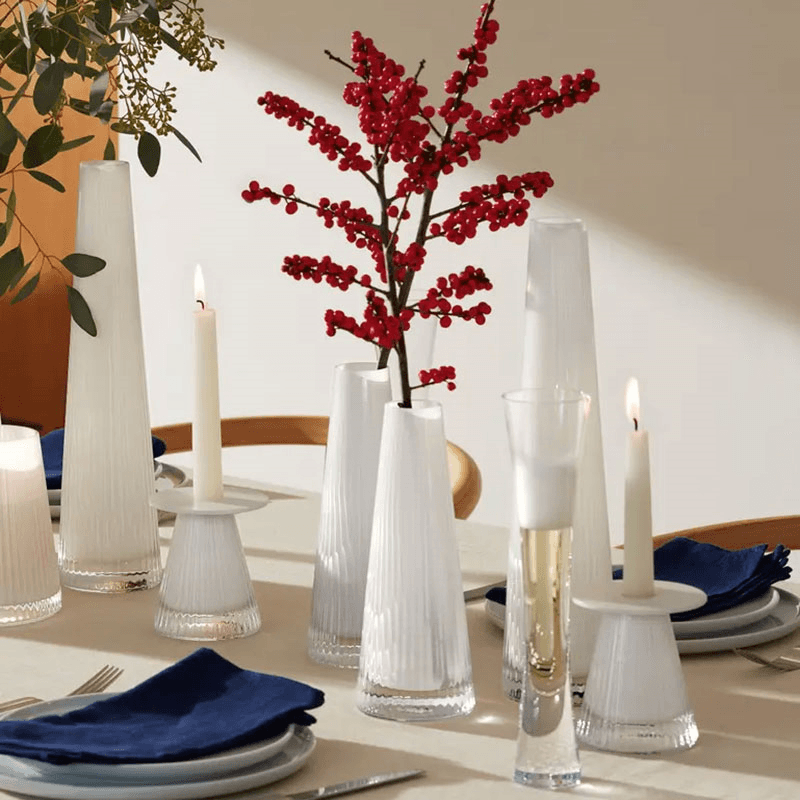 Beacon Candle Holder, H22cm, Chalk White
