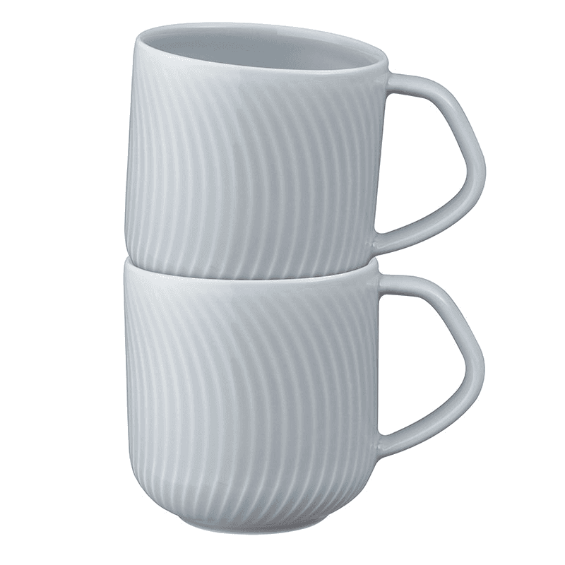 Arc Set of 2 Large Mugs, 400ml, Grey