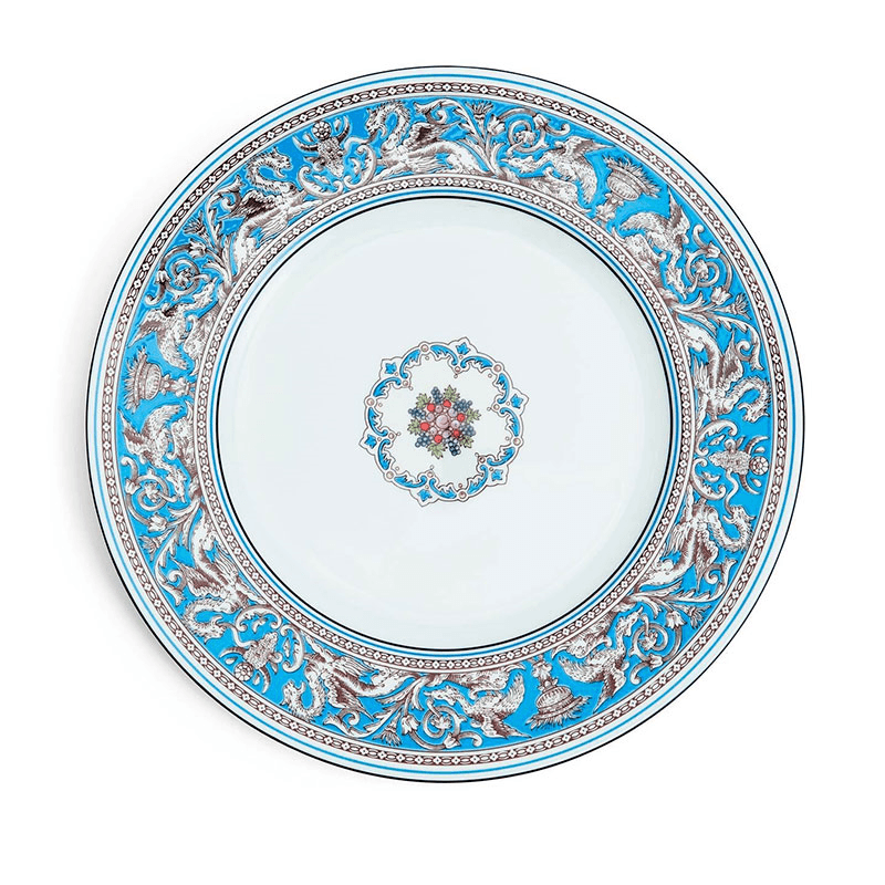 Florentine Plate, D27cm, Turquoise