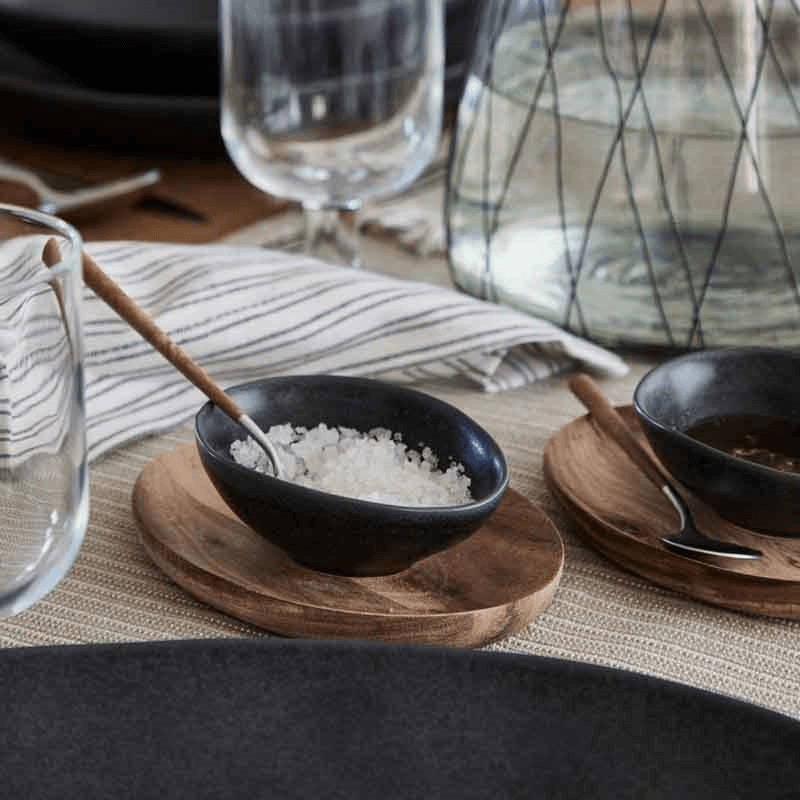 Livia Set of 6 Oval Bowls, D10cm, Matte Black