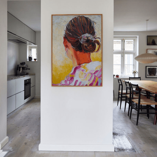 Image showing the Le Fleur Framed Print, 50 x 70cm, Yellow product.