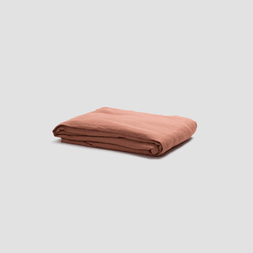 Image showing the Linen Fitted Sheet, King, Warm Clay product.