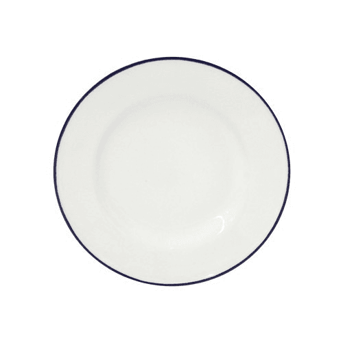 Image showing the Beja Set of 6 side plates, 23cm, white with blue rim product.