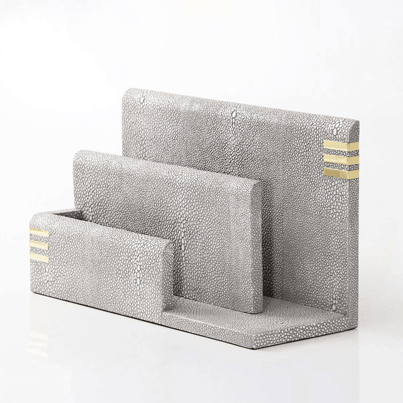 Christie Letter Rack, 26 x 10 x 15cm, Barley Shagreen