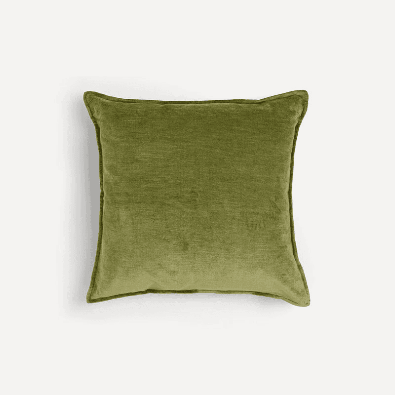 Verity Linen Velvet Square Cushion Cover, 55 x 55cm, Moss