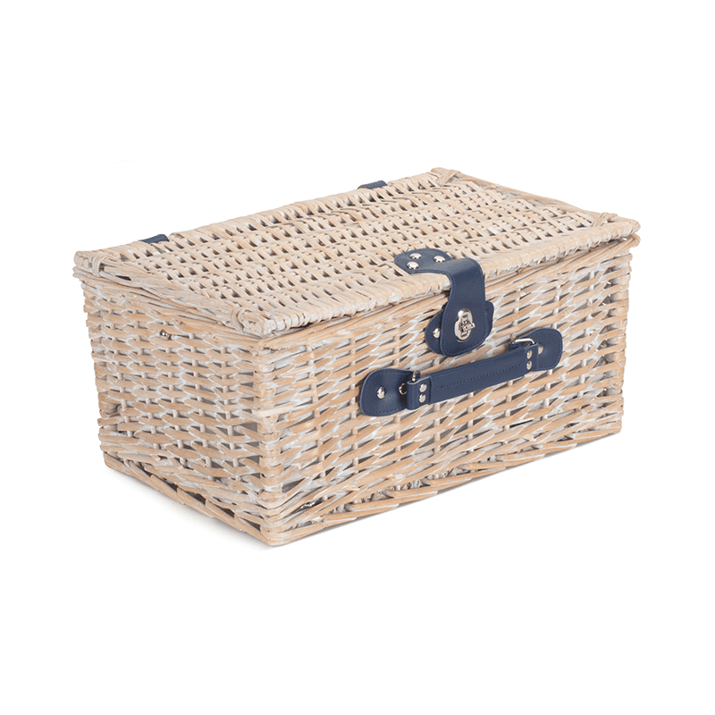 Gingham 2 Person Fitted Hamper, Blue & White