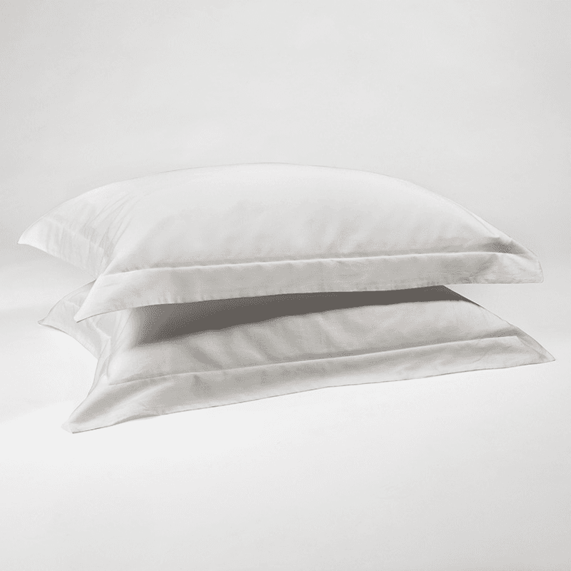 The Edged 300 Thread Count Sateen Oxford Border Pair of Pillowcases, Standard, Dove grey