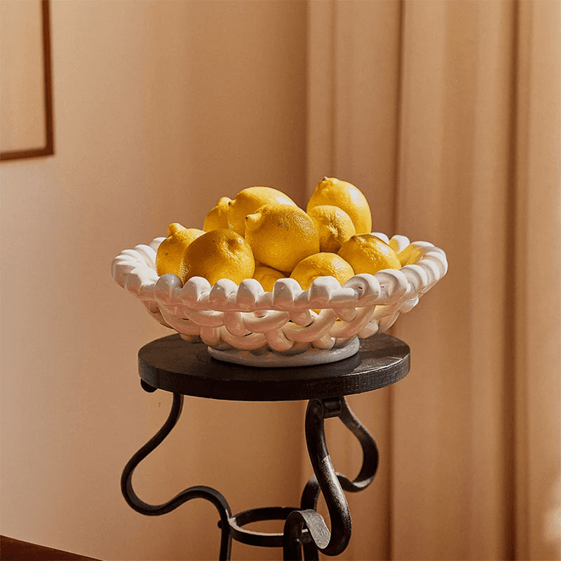 Juicy Basketweave Bowl, D31cm, White