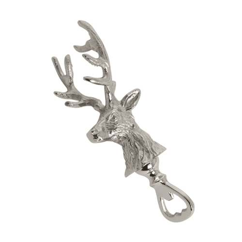 Image showing the Stag Bottle Opener, L16 x W7 x D5cm, Silver product.
