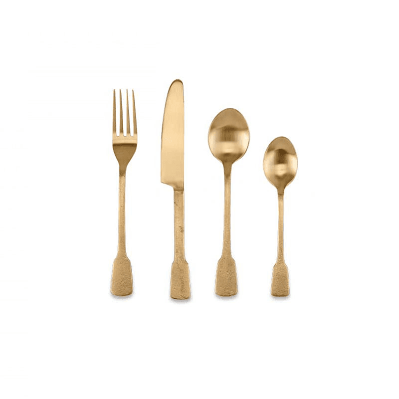 Veeta 16 Piece Cutlery Set, Brushed Gold