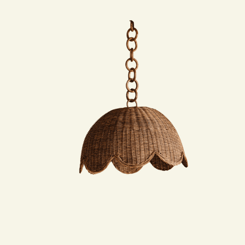 Image showing the Etta Scalloped Pendant Shade, Teak product.