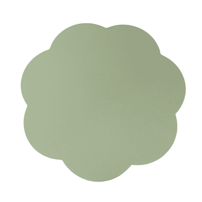 Scallop Set of 4 Placemats, D26cm, Sage