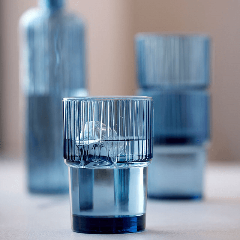 Kusintha Set of 4 Cafe Glasses, 380ml, Blue