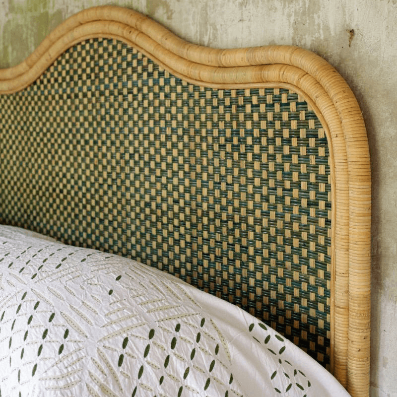 Rattan Super King Headboard, Green