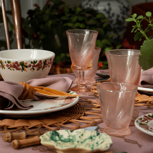 Image showing the Spiral Set of 4 Tumbler Glasses, 175ml, Pink product.