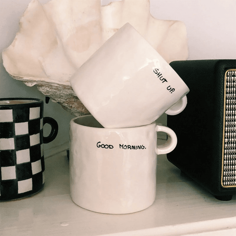 Good Morning Mug, 500ml, Black