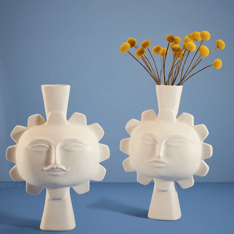 Muse Sun Vase, H39cm, White