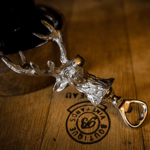Image showing the Stag Bottle Opener, L16 x W7 x D5cm, Silver product.