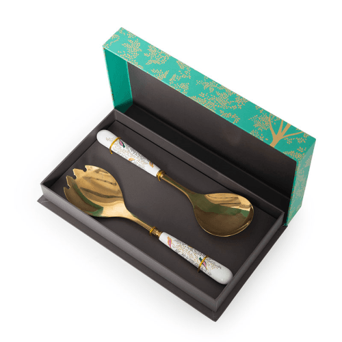 Image showing the Chelsea Pair of Salad Servers, 24cm, Gold product.