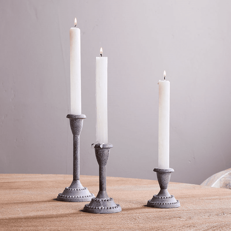 Moremi Candle Holders, H18cm, Aged Zinc