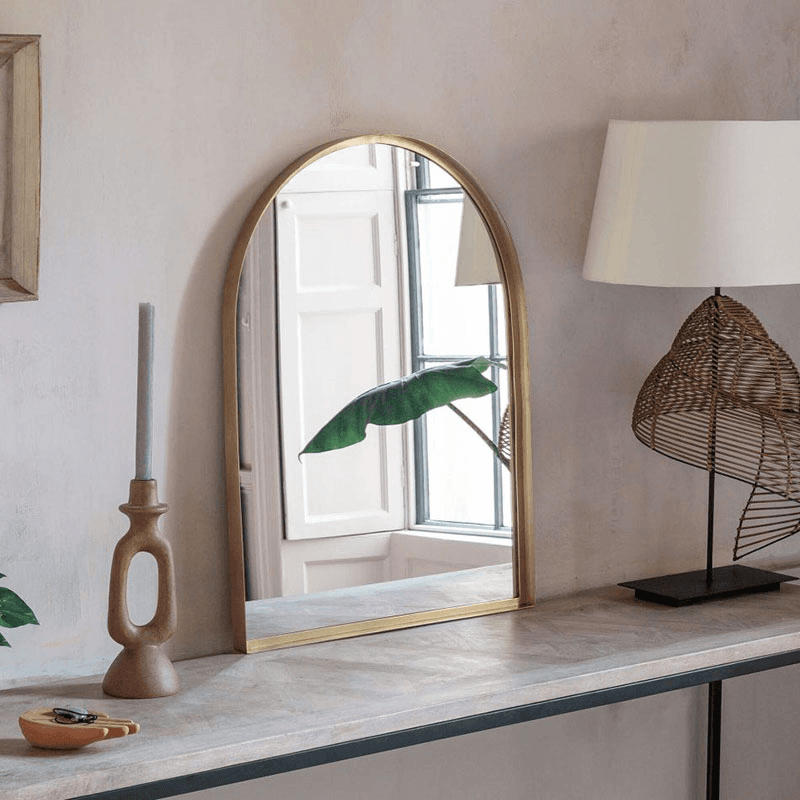 Arch Mirror, H80cm, Brass