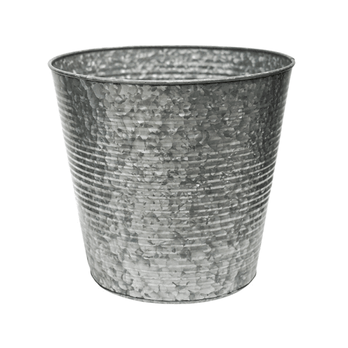Image showing the Galvanised Ribbed Planter, D37cm, Silver product.